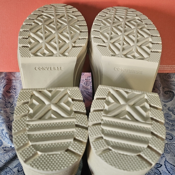 Converse Women's High-Top Platform Sneakers - Dark Brown and Cream - Picture 5 of 9